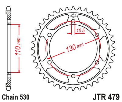 24146JT JT Sprockets rear sprocket 46 tooth pitch 530 jtr47946