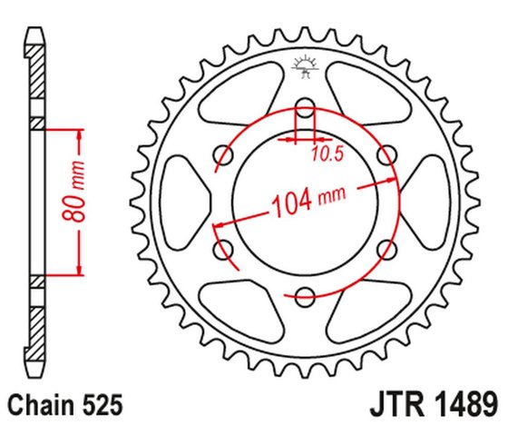 435940JTZBK JT Sprockets chain wheel 40t pitch 525 black