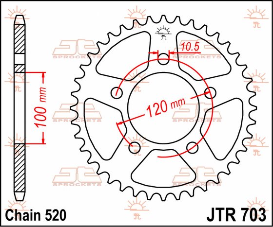 439640JT JT Sprockets rear sprocket 40 tooth pitch 520 jtr70340