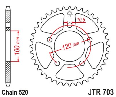 439640JT JT Sprockets rear sprocket 40 tooth pitch 520 jtr70340