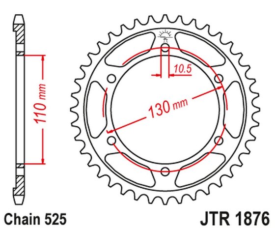 JTR1876.45ZBK JT Sprockets rear replacement sprocket - 45 teeth 525 pitch black