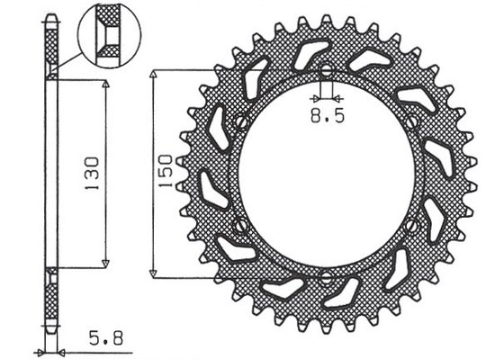 SUN1-3592-50 SUNSTAR SPROCKETS rear sprocket