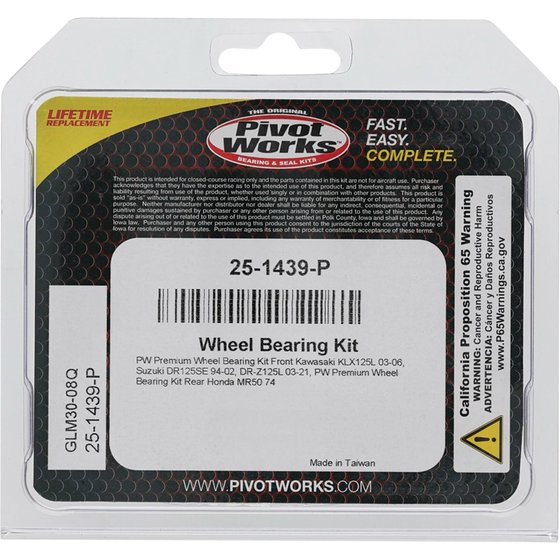 25-1439 All Balls wheel bearing kit front