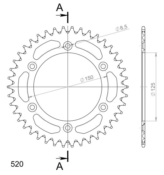 72304AO42 Supersprox supersprox alu rear sprocket ktm/husqv./husab. orange 42