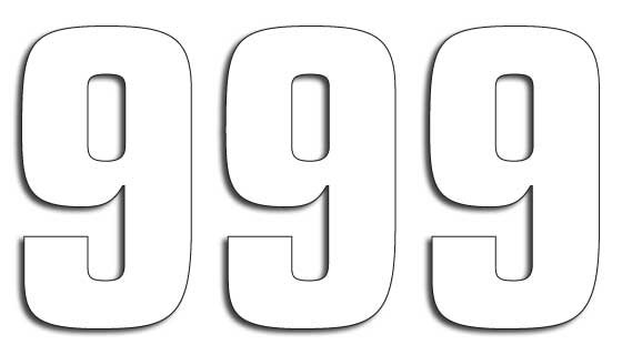 5048/10/9 BLACKBIRD RACING number plate graphics - white (3 pack)