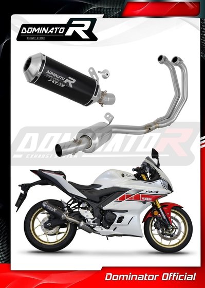 YA147DEXABL-S Dominator full exhaust system ex silencer ov g2 black