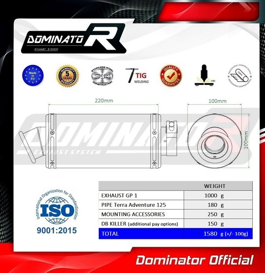 DE001DC-S Dominator exhaust silencer gp1