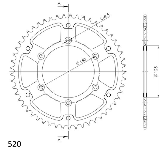 RST-990:53-BLU Supersprox rear sprocket