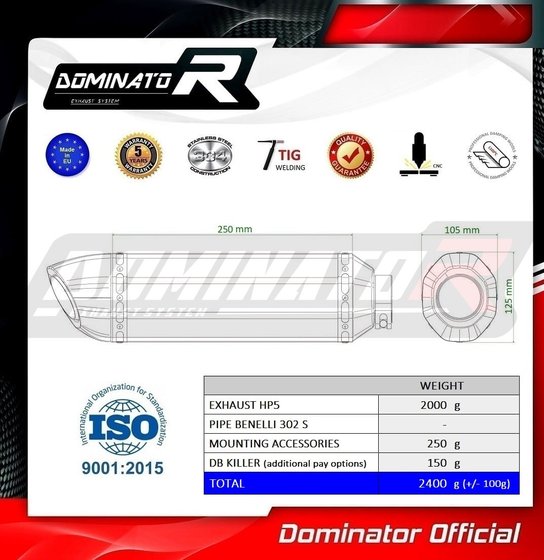 BE002DF-S Dominator exhaust silencer muffler hp5