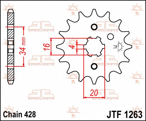 26316JT JT Sprockets front sprocket 16tooth pitch 428