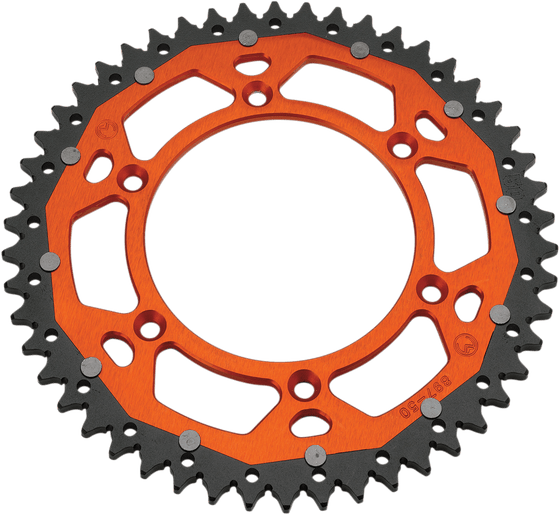 1210-897-52-14X MOOSE RACING dual mse rear sprocket - 52 teeth - orange/natural