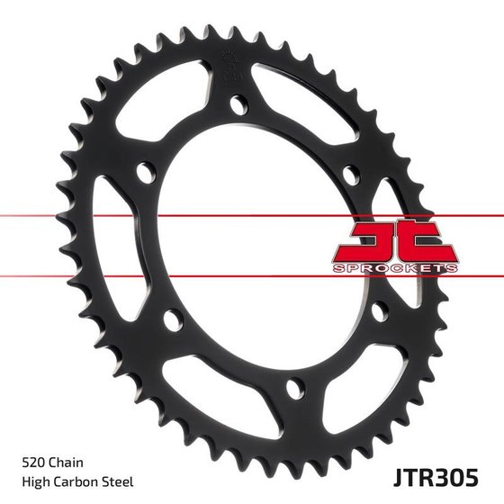 JTR305.46ZBK JT Sprockets black steel rear sprocket - 46 teeth, 520 pitch