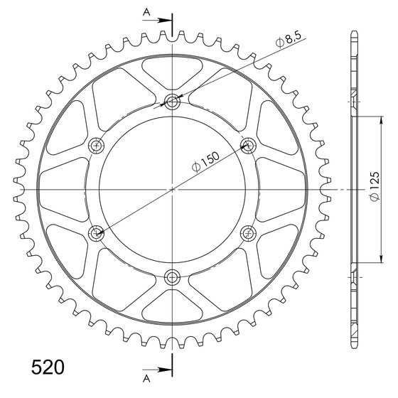 RFE-990 Supersprox steel rear sprocket