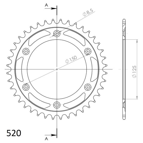 RFE-990 Supersprox steel rear sprocket