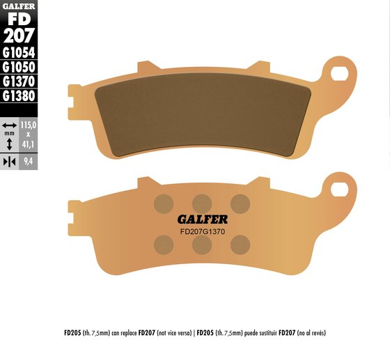 FD207G1370 GALFER street sinter brake pads for honda rr