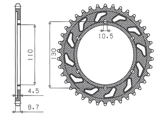 1-5474-42 SUNSTAR SPROCKETS rear steel sprocket - 42 teeth, 530 pitch