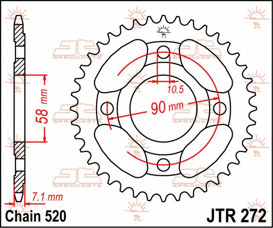 JTR272 JT Sprockets steel rear sprocket