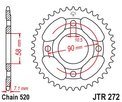 JTR272 JT Sprockets steel rear sprocket