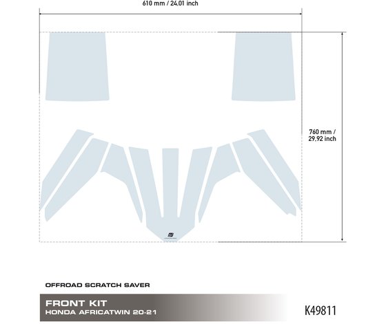 K49811 UNIRACING scratch saver front for africa twin