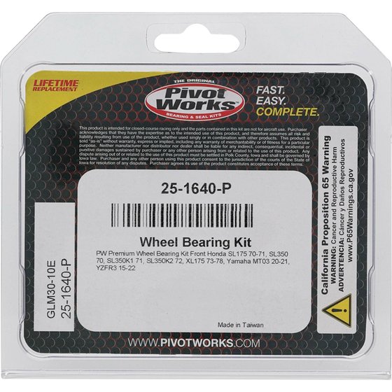 25-1640 All Balls wheel bearing kit front