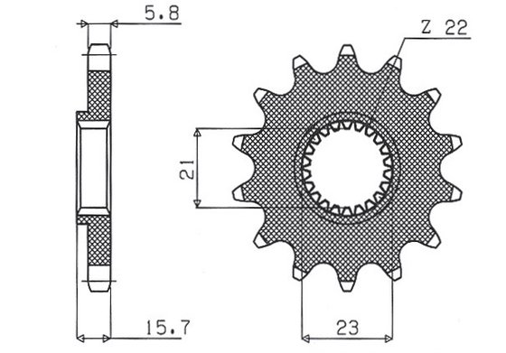 37215 SUNSTAR SPROCKETS 15 tooth 520 pitch black steel front replacement sprocket