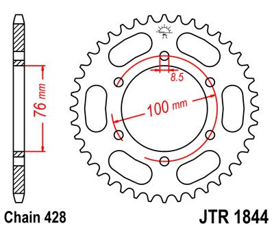 JTR1844 JT Sprockets steel rear sprocket