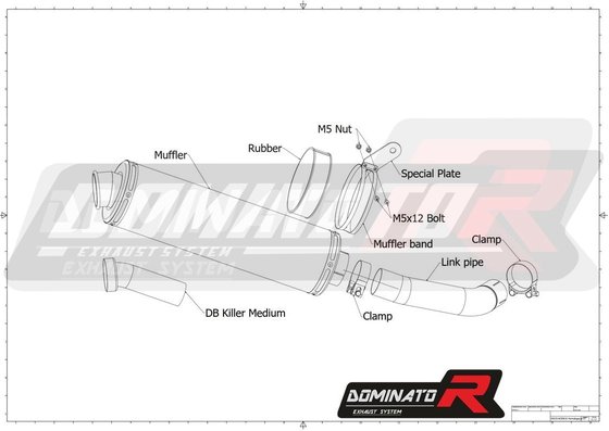 KA070DST-H Dominator homologated exhaust silencer round