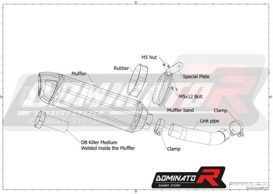 KA070DF-H Dominator homologated exhaust silencer hp1