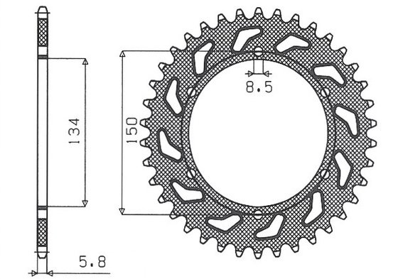 1-3619-48 SUNSTAR SPROCKETS rear steel sprocket - 48 teeth, 520 pitch