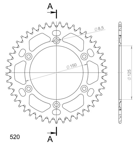 72304AO45 Supersprox supersprox alu rear sprocket ktm/husqv./husab. orange 45