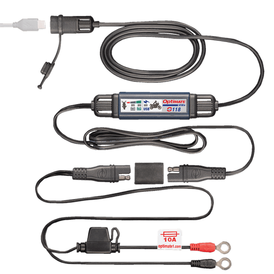 O-118 TECMATE usb-c charger with battery charge indicator