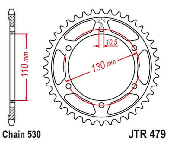 JTR479.48ZBK JT Sprockets rear steel sprocket - 48 teeth, black