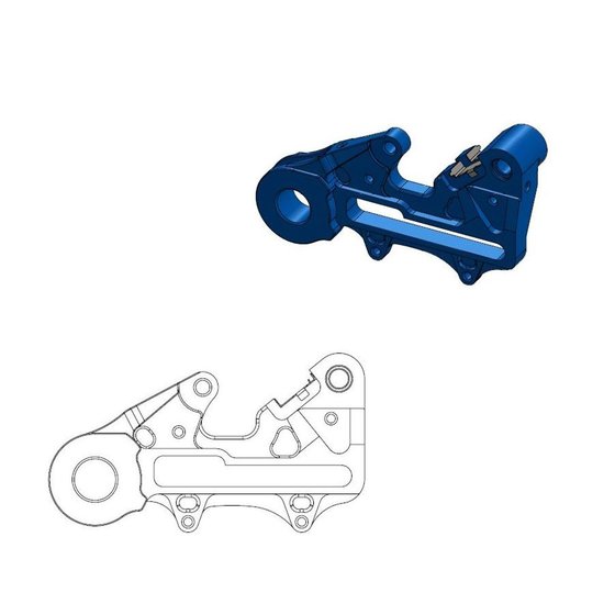 211110 MOTO-MASTER oversize brake caliper relocation adapter (blue)