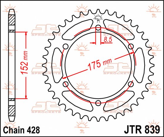 JTR839 JT Sprockets steel rear sprocket