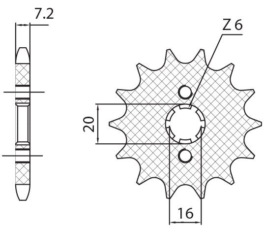 24114 SUNSTAR SPROCKETS 428 14t front sprocket