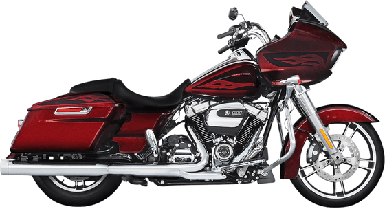 800-0106C-ECB RINEHART RACING chrome slip-on muffler with chrome end caps for harley davidson