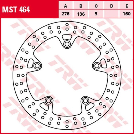 MST464 TRW fixed brake rotor - rear - round shape