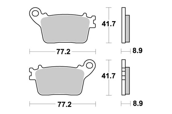 834LS SBS brakepads sintered rear