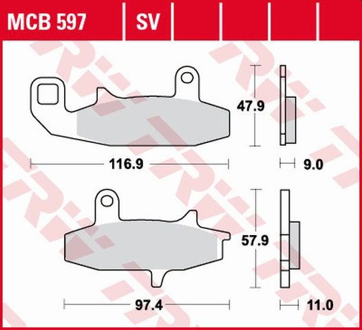 MCB597 TRW allround organic standard brake pad