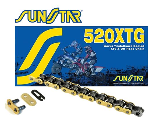 SS520XTG-118G SUNSTAR SPROCKETS "520x118 gold drive chain with clip link"