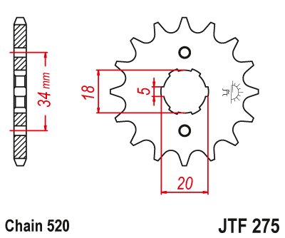 JTF275 JT Sprockets steel front sprocket