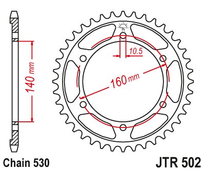 JTR502 JT Sprockets steel rear sprocket