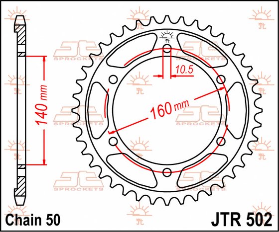 JTR502 JT Sprockets steel rear sprocket