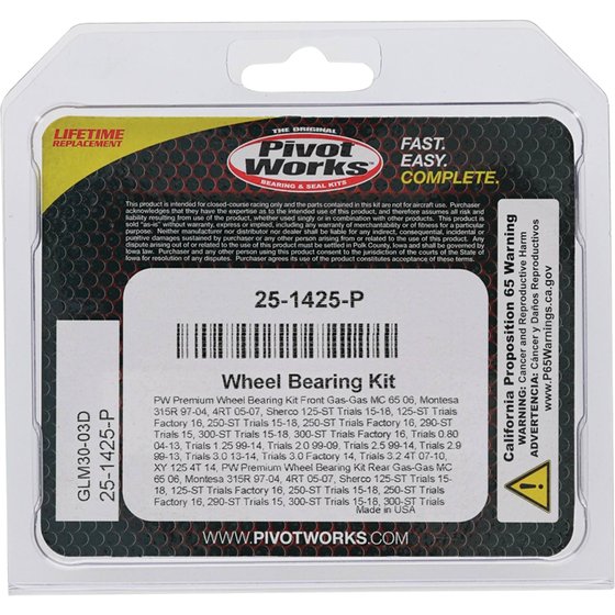 25-1425 All Balls wheel bearing kit front