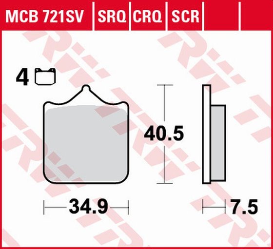 MCB721CRQ TRW hyper-carbon racing brake pad