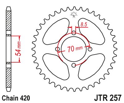 JTR257 JT Sprockets steel rear sprocket