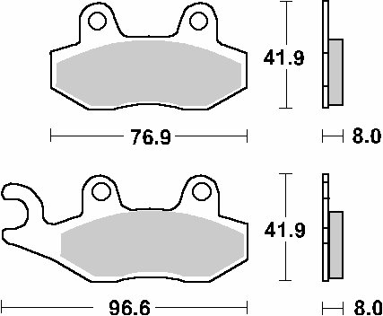 611LS SBS brakepads sintered rear