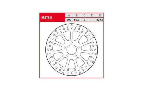 MST511 TRW fixed round brake rotor