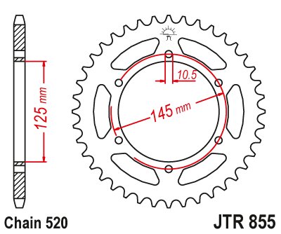 86645JT JT Sprockets rear sprocket 45 tooth pitch 520 jtr85545