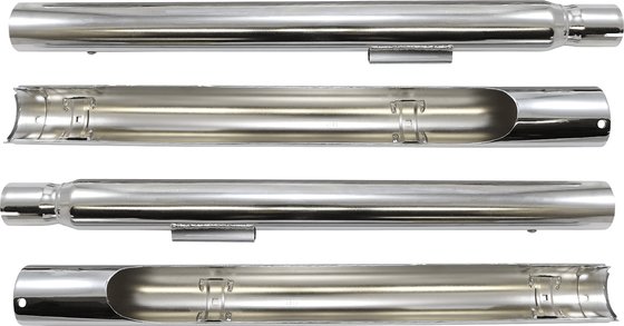 6984 COBRA chrome true duals exhaust system with billet tips for harley davidson softail 1986-2006